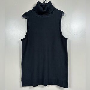 J.Crew Women’s Turtleneck Sweater Tank in Black Size Large